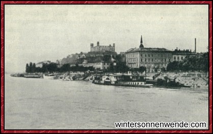 Am Donauufer der Stadt Preßburg.