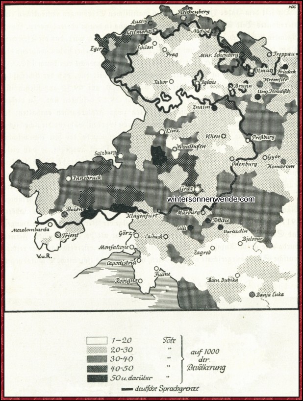 Die Kriegsverluste des Deutschtums des alten Österreichs.