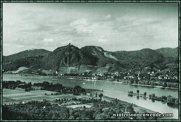 Das Siebengebirge am Rhein.