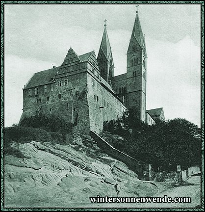 Quedlinburg. Schloß und Dom von Südwesten.