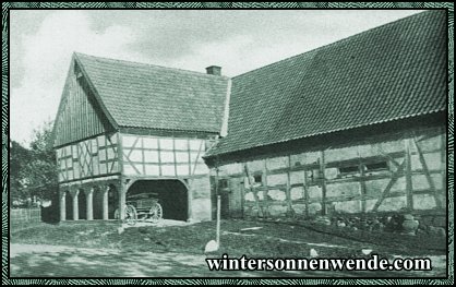 Ostpreußen. Vorlaubenhaus im Oberland.