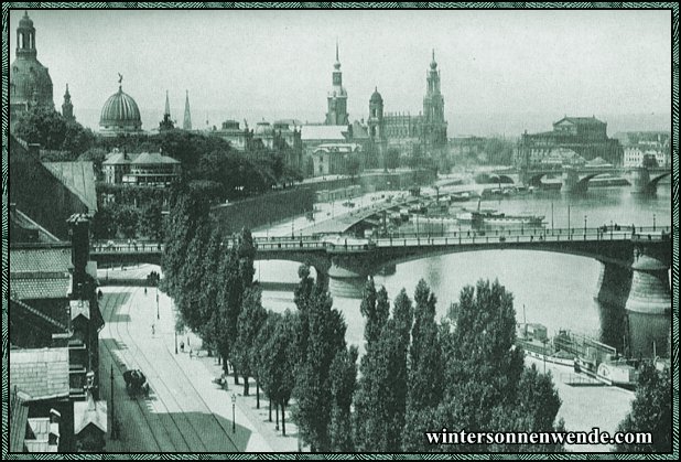 Dresden. Partie an der Elbe.