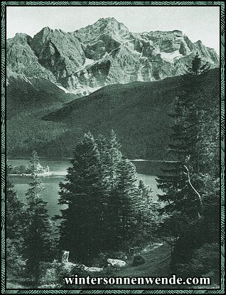 Eibsee mit dem Zugspitzmassiv.