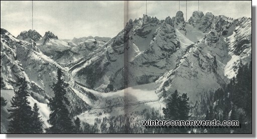 Verlauf der Stellungen bei Schluderbach zwischen Monte Piano und Cristallogruppe.