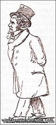 Karikatur von Johann Peter Lyser.