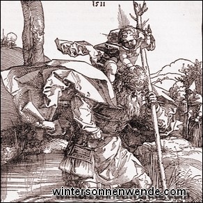 Der heilige Christophorus. Holzschnitt von Albrecht Dürer, 1511.