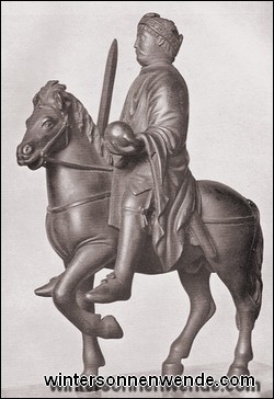 Bronzestatuette von Karl dem Großen.