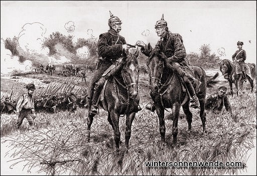 Bismarck und Moltke bei Königgrätz.