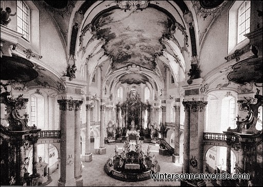 Inneres der Wallfahrtskirche Vierzehnheiligen.