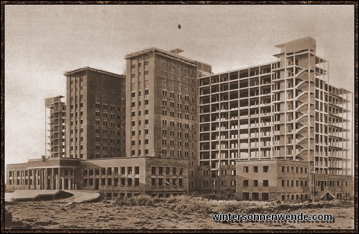 Der Rohbau des Tuberkulose-Instituts in Buenos Aires, in dem argentinische
Ärzte nach den Methoden des deutschen Tuberkuloseforschers Robert Koch wirken
werden, wurde von einer deutschen Firma gebaut.