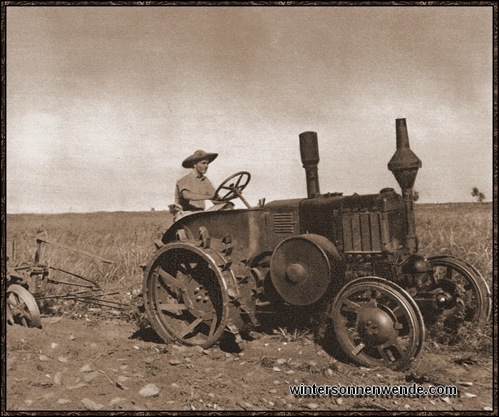 Ein Lanz-Bulldog-Traktor hilft dem deutschen Farmer in Brasilien auf seinen
Plantagen.