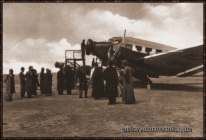 Deutsche Junkers-Maschine der Eurasia-Linie auf dem Flugplatz Sian.