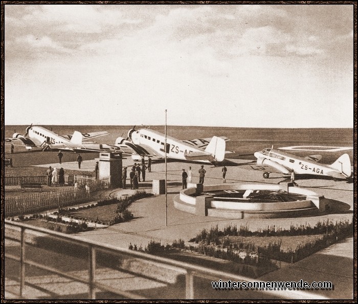 Deutsche Junkers-Maschine, Ju 52, auf dem Flughafen von Germiston in
Südafrika.