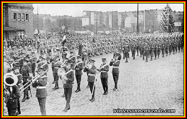 Abmarsch der Engländer aus Wiesbaden, September 1929.