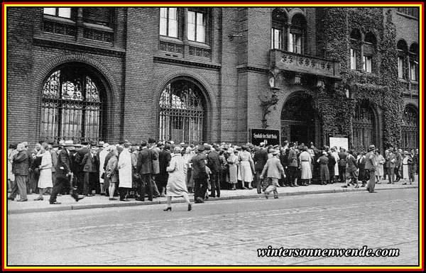 Berlin im Zeichen der Zahlungsschwierigkeiten der Danatbank.