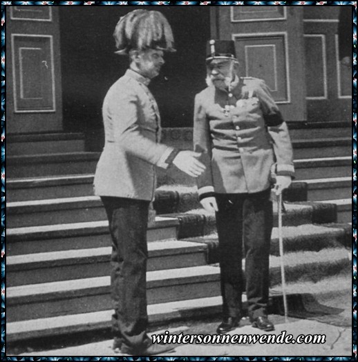 Der österreichische Kaiser mit dem Armeeführer General
Brudermann.