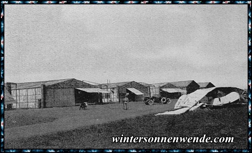 Französische Flugzeughalle bei Maubeuge.