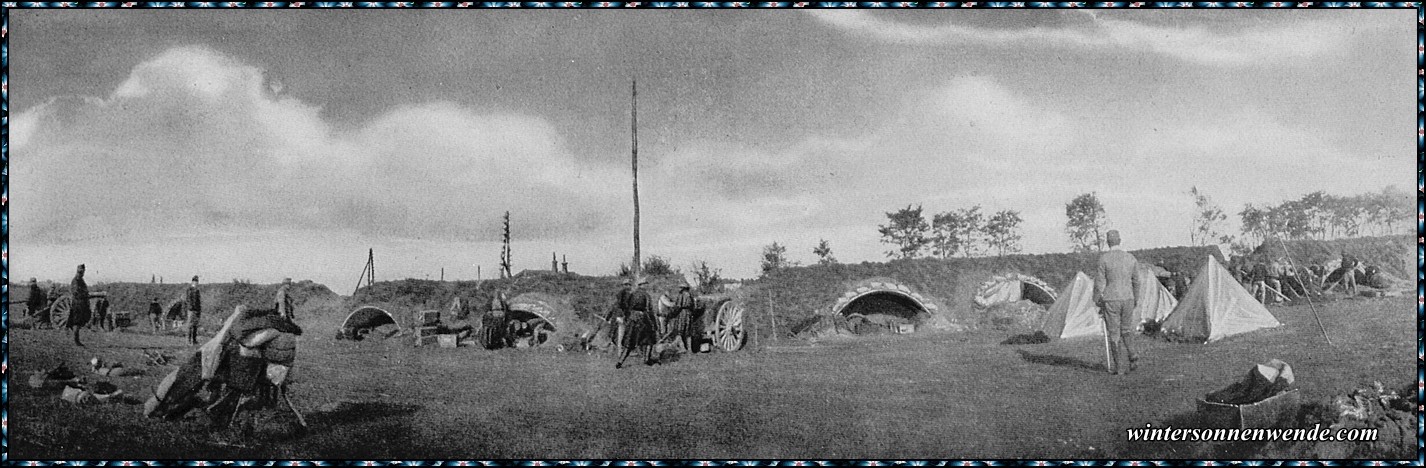 Österreichische Batterie auf dem russischen Kriegsschauplatz.