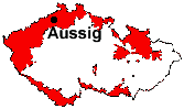 Lage von Aussig