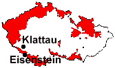 Lage von Eisenstein und Klattau