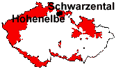 Lage von Schwarzental und Hohenelbe