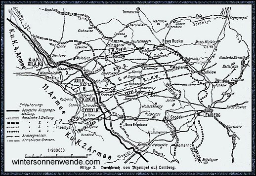 Skizze 2: Durchbruch von Przemysl auf Lemberg.