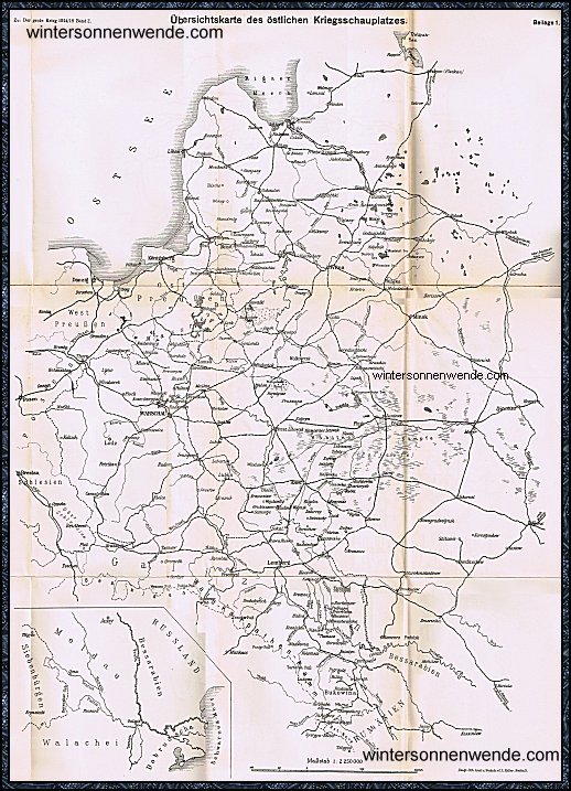 Übersichtskarte des östlichen 
Kriegsschauplatzes