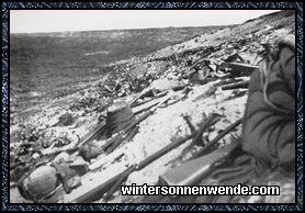 Die südlichen Steilhänge zum Fort Douaumont nach dem gewaltigen Sturm.