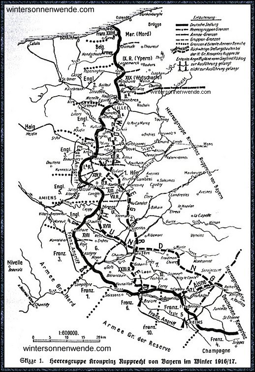 Heeresgruppe Kronprinz Rupprecht von Bayern 
im Winter 1916/17