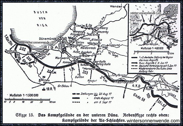 Das Kampfgelände an der unteren Düna