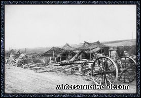 Englische Artillerie-Batterie, die komplett mit Munition in deutsche Hände fiel.