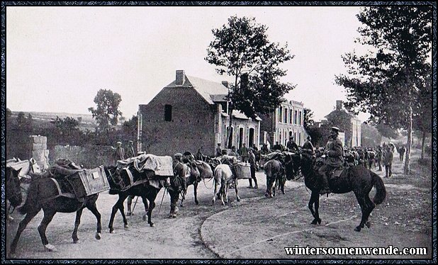 Tragtierkolonne an der Westfront