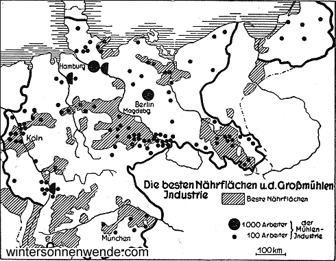 Die besten Nährflächen Deutschlands und die
Großmühlenindustrie