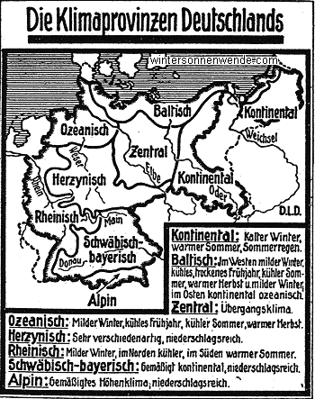 Die Klimaprovinzen Deutschlands