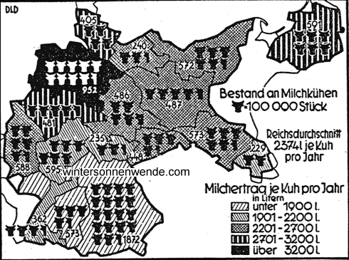 Die Verteilung der Milchkühe und die Milcherträge in den einzelnen
Gebieten