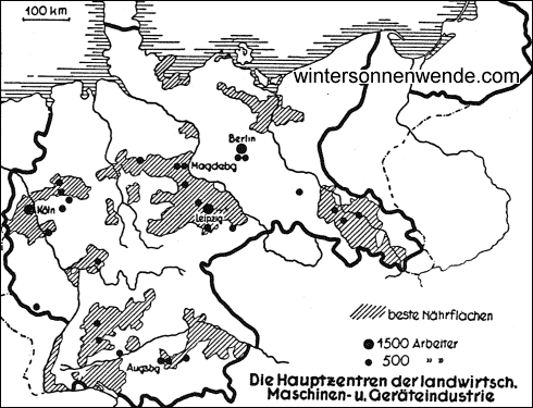 Die Hauptzentren der landwirtschaftlichen Maschinenindustrie