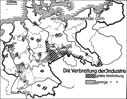 Die Verbreitung und die Verdichtungszonen der deutschen Industrie