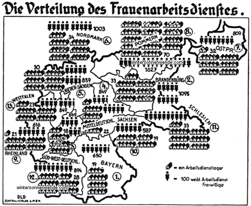 Die Verteilung des Frauenarbeitsdienstes