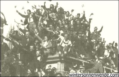 Reception of the German Wehrmacht in Klagenfurt, Austria.