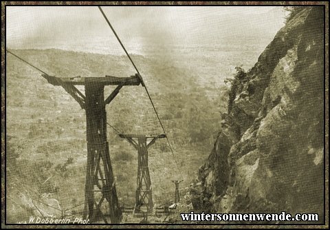 Cable railway at Usambara, German East Africa.