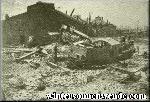 Wrecked engine-sheds of the Warsaw train station.