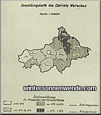 Map of the District of Warsaw's Forested Areas