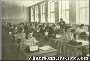 Typing room in the German commercial college.