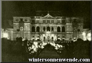 Ceremony in the forecourt of Palais Brühl.